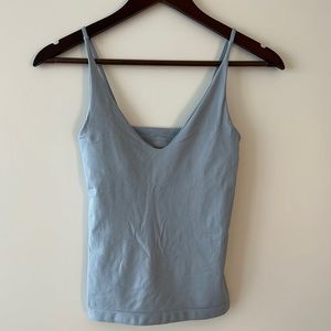 Free People Seamless V-Neck Cami in Icy Blue